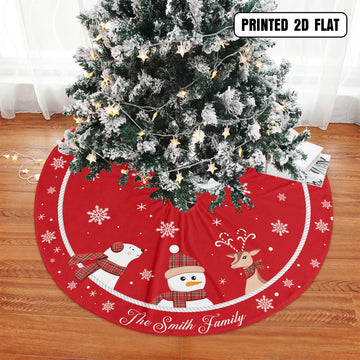 Winter Snowflake Reindeer Bear Christmas Holiday Decoration Personalized Christmas Tree Skirt
