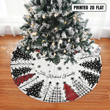 Red Black White Christmas Tree with Snowflakes Home Decor  Personalized Christmas Tree Skirt