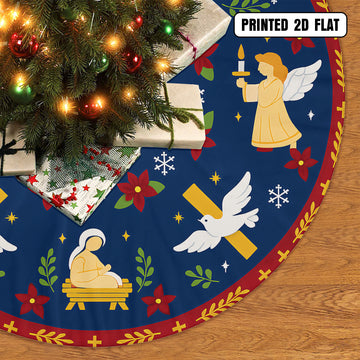Christmas Proud Military Family Honor Love Peace and Holiday Spirit Christmas Tree Skirt