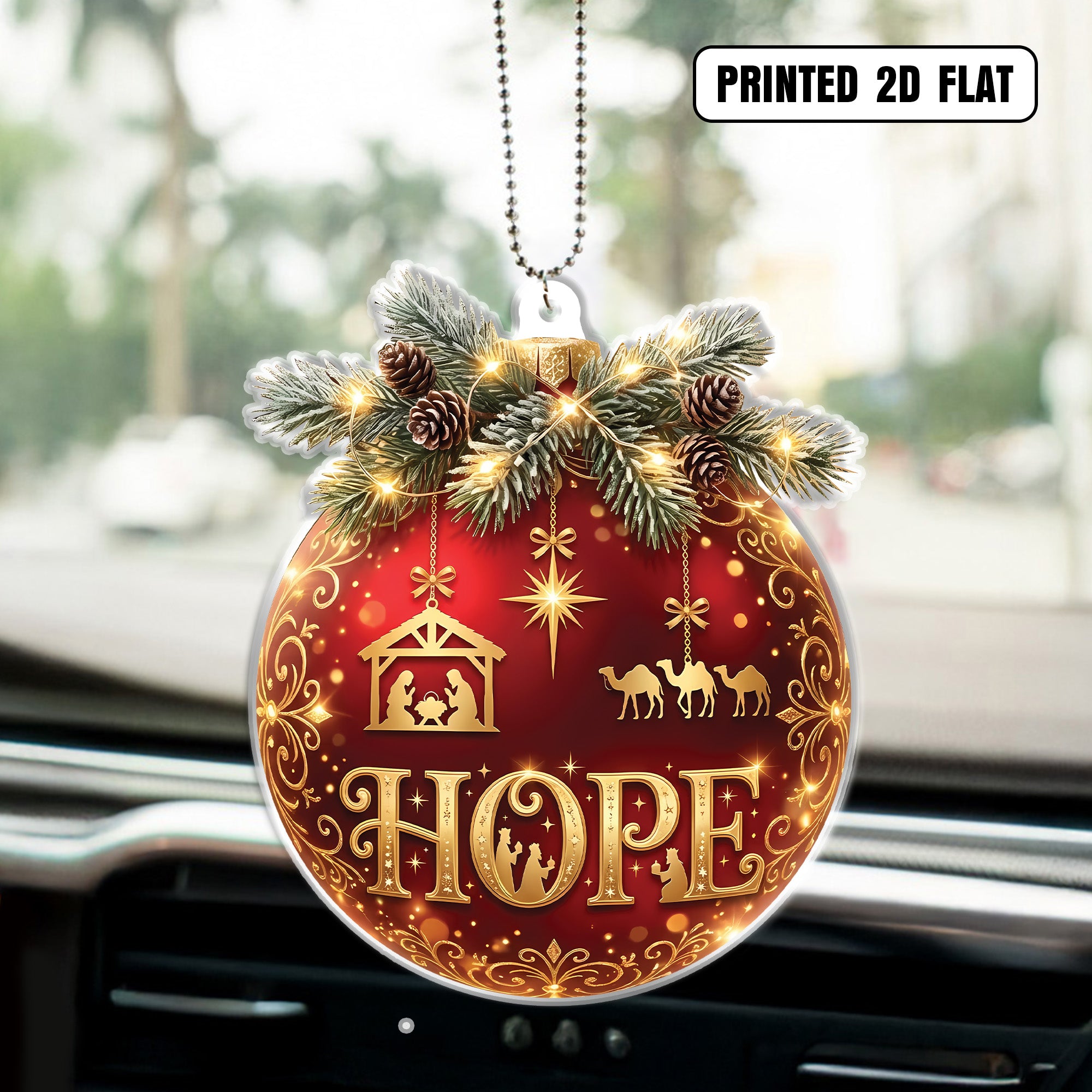 Festive Hope Ornament for Christmas Cheer Custom Shape Acrylic Ornament
