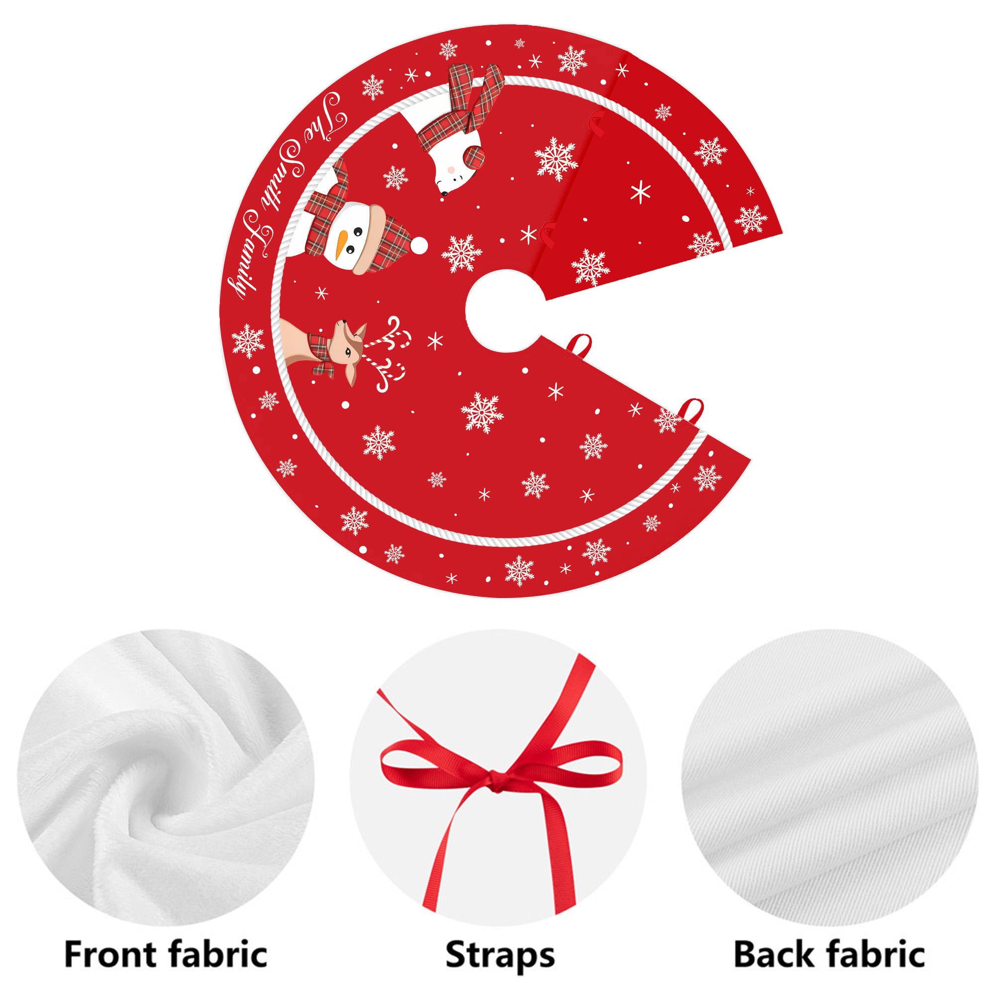 Winter Snowflake Reindeer Bear Christmas Holiday Decoration Personalized Christmas Tree Skirt