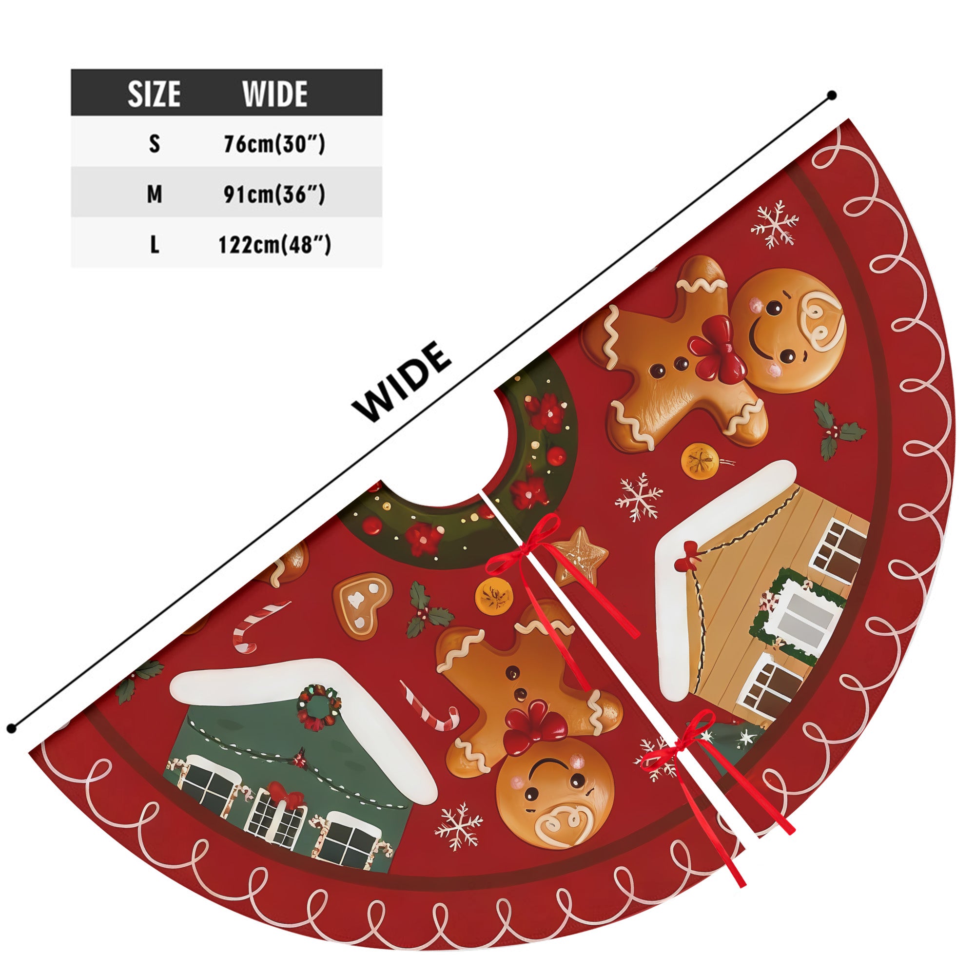 Christmas Gingerbread Houses Candy Holiday Home Party Decor Christmas Tree Skirt